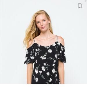 Kaileigh Valette Back Black Floral Cold Shoulder Top